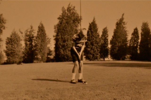 Putting on practice green at Rea Park (1961)