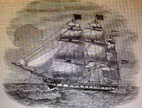 typical-atlantic-sailing-ship-devonshire-in-1856